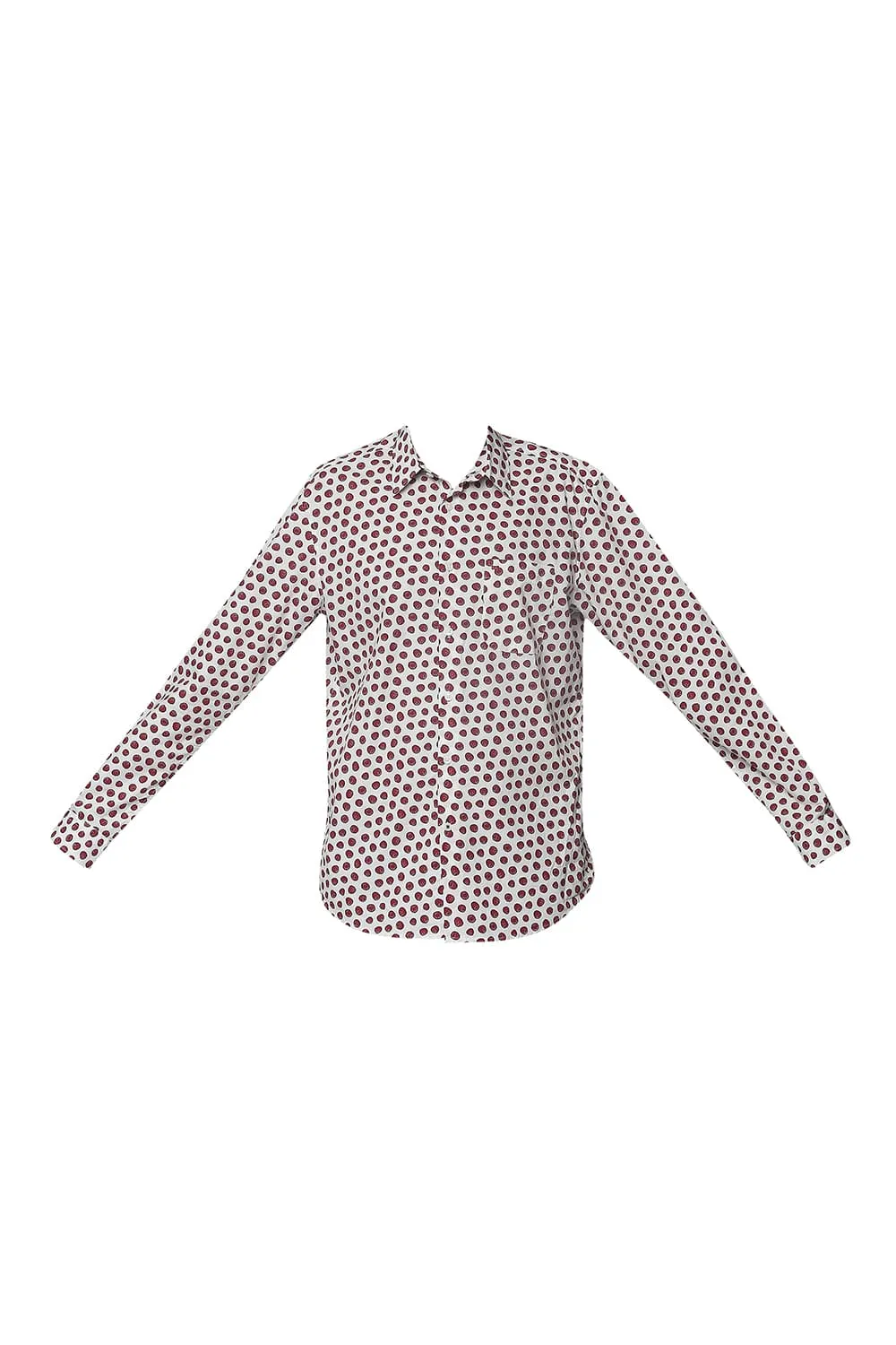 Basics Slim Fit Digital Poplin Printed Shirt