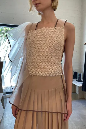 Beaded Mesh Top in Blush