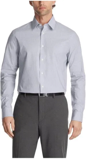 Calvin Klein Men's Non Iron Slim Fit Herringbone French Cuff Dress Shirt