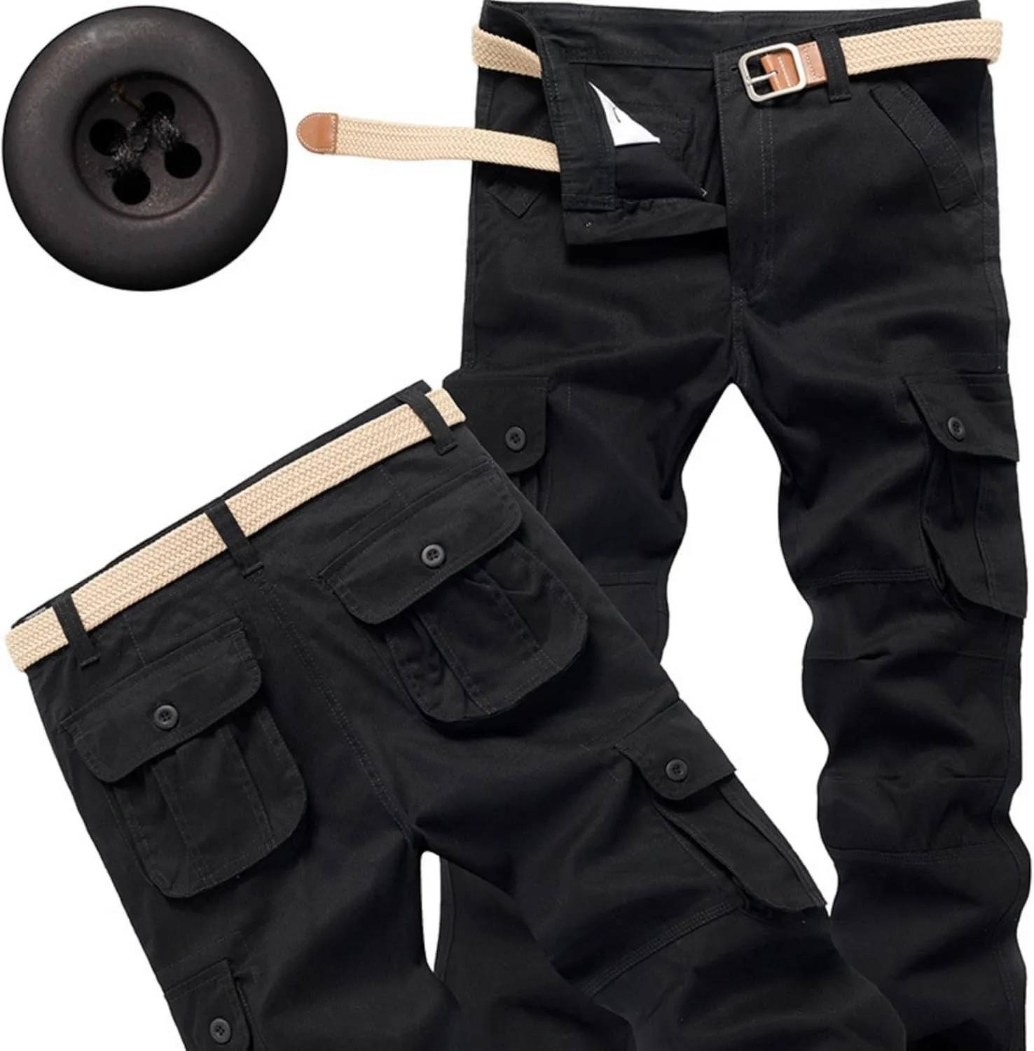 Cargo Pants for Men Outdoor Tactical Stretch Work Multi Pockets Ripstop Baggy Water Resistant Joggers