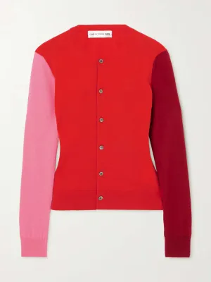 Color-block knitted cardigan