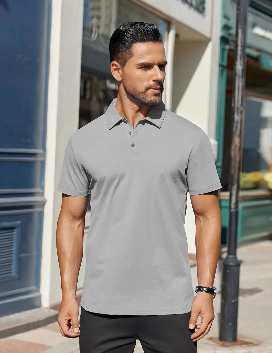 COOFANDY Men's Polo Shirts Short Sleeve Moisture Wicking Golf Shirt Fashion Casual Collared T-Shirt