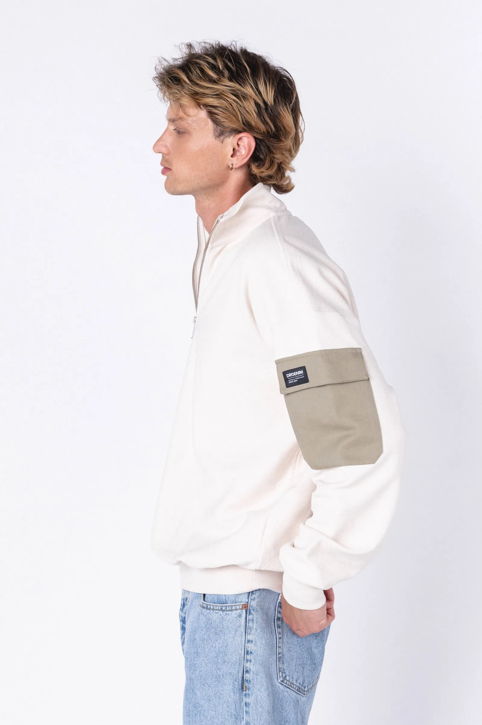 Dario Zip Sweatshirt - White Sand