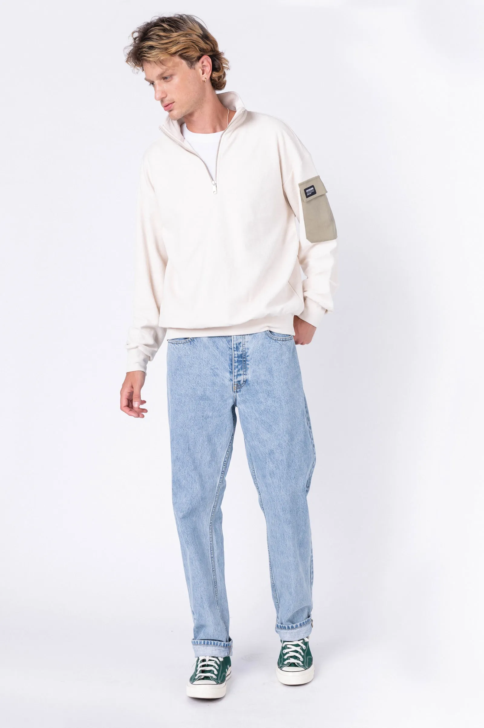 Dario Zip Sweatshirt - White Sand