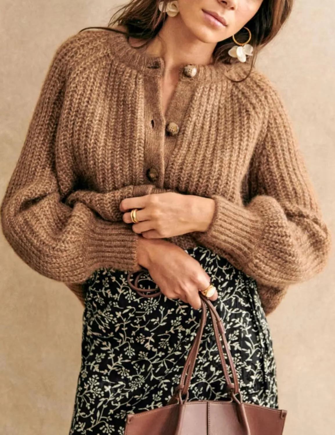 Esmeling Womens Long Sleeve Crewneck Sweater Cardigans Fall Casual Solid Chunky Knit Coat