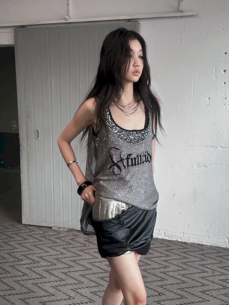 Glitter Slimming Vest Beaded Camisole【s0000008502】