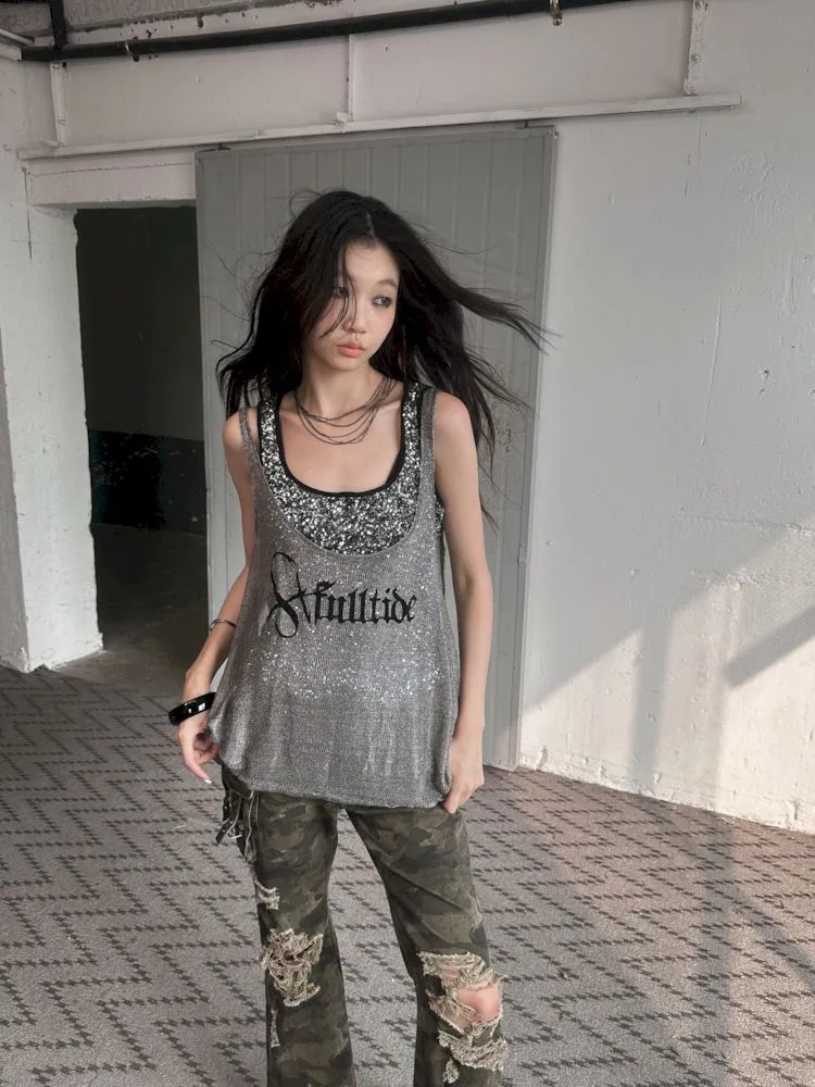 Glitter Slimming Vest Beaded Camisole【s0000008502】