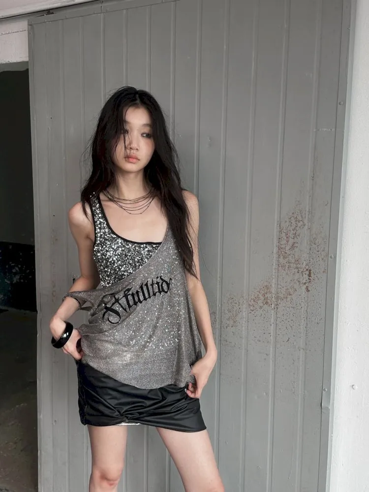 Glitter Slimming Vest Beaded Camisole【s0000008502】
