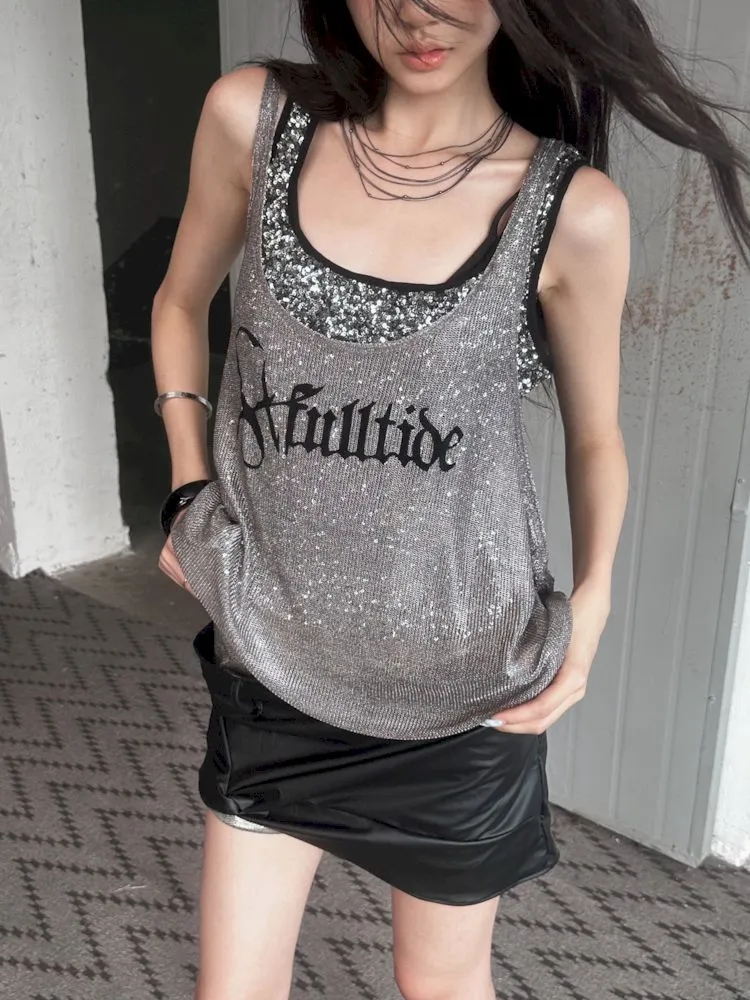 Glitter Slimming Vest Beaded Camisole【s0000008502】