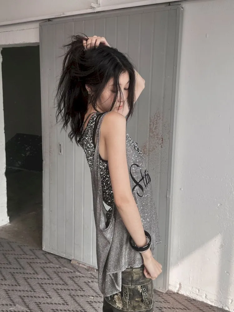 Glitter Slimming Vest Beaded Camisole【s0000008502】