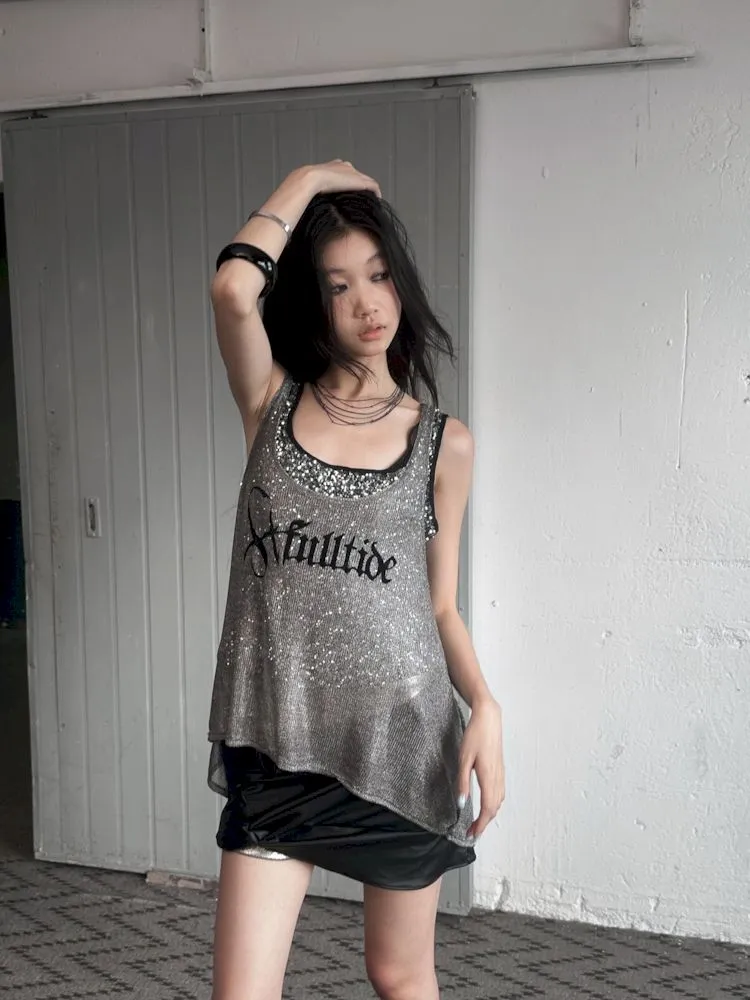 Glitter Slimming Vest Beaded Camisole【s0000008502】