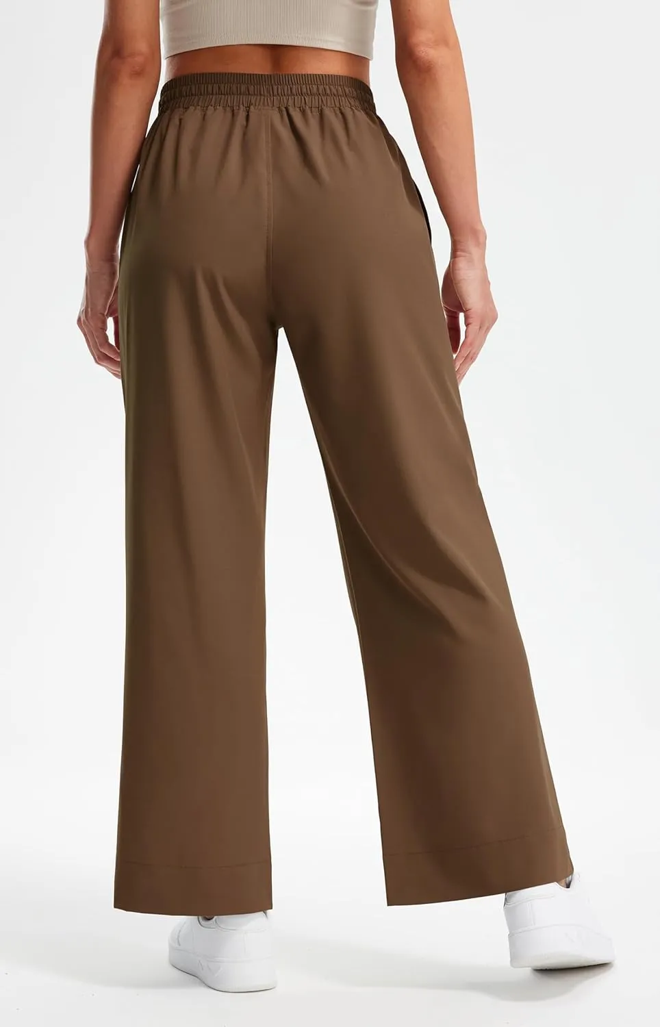 Libin Women's Lightweight Wide Leg Pants 27"/29" High Waisted Casual Work Pants Lounge Flowy Trousers with Pockets