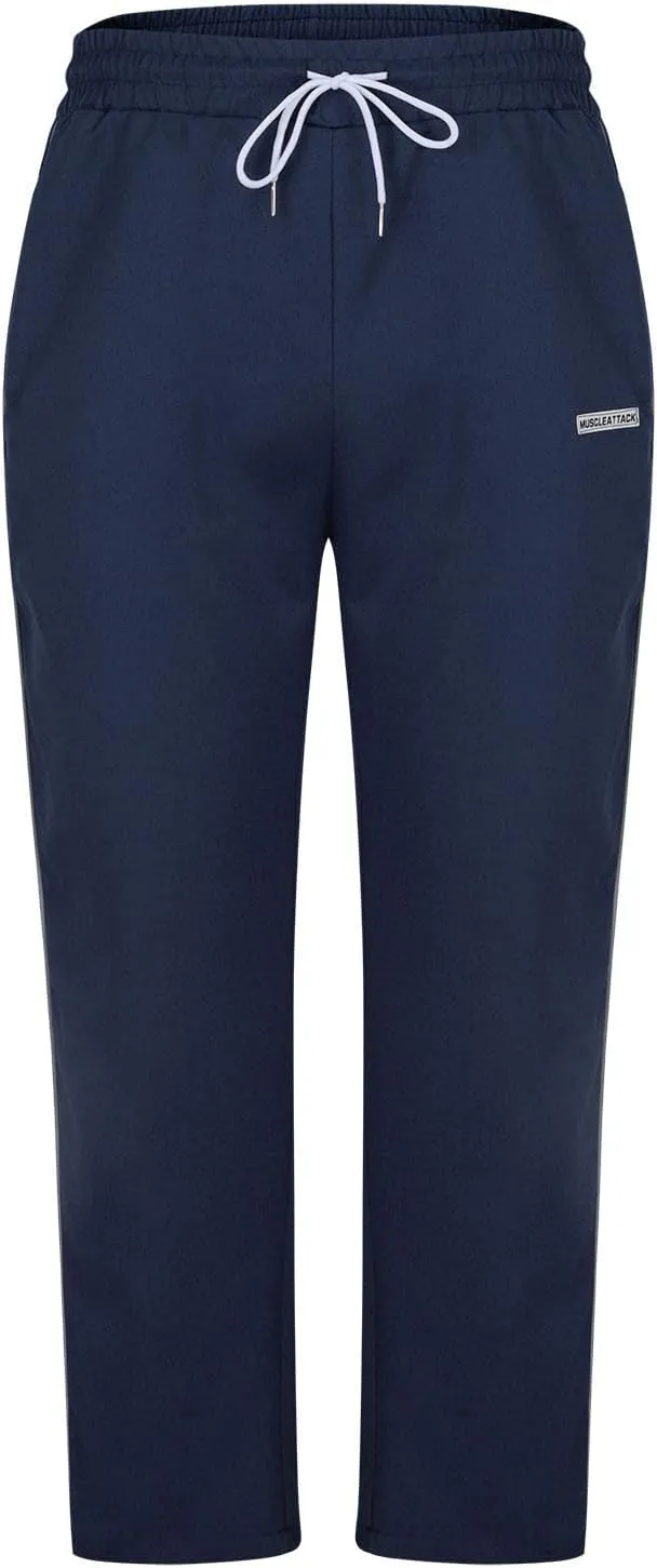 Men's Jogger Pants Fashion Side Striped Elastic Waist Drawstring Baggy Casual Athletic Sweatpant Running Trouser