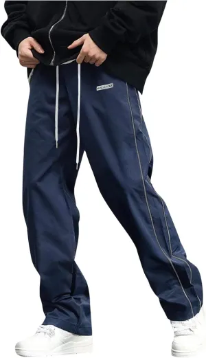 Men's Jogger Pants Fashion Side Striped Elastic Waist Drawstring Baggy Casual Athletic Sweatpant Running Trouser