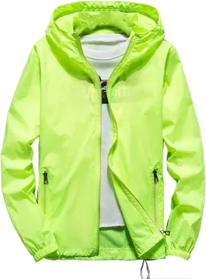 Men's Outdoor Sports Hoodie Jackets Casual Lightweight Breathable Full Zipper-Up Hiking Trenchcoats Quick Dry Athletic Jacket