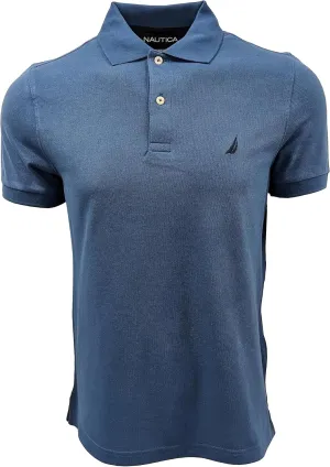 Nautica Men's Slim Fit Short Sleeve Solid Cotton Pique Polo Shirt