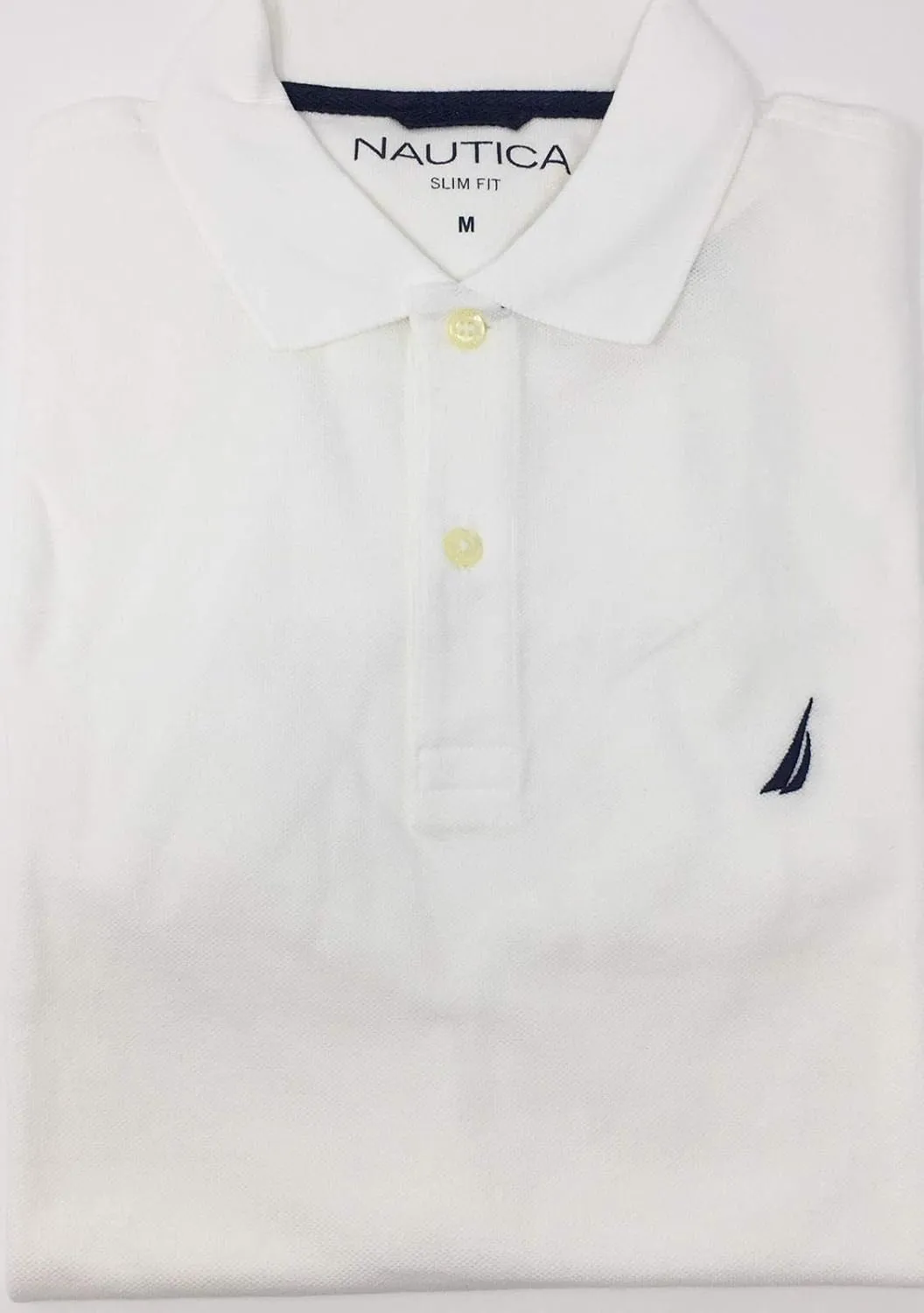 Nautica Men's Slim Fit Short Sleeve Solid Cotton Pique Polo Shirt