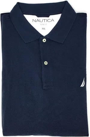 Nautica Men's Slim Fit Short Sleeve Solid Cotton Pique Polo Shirt
