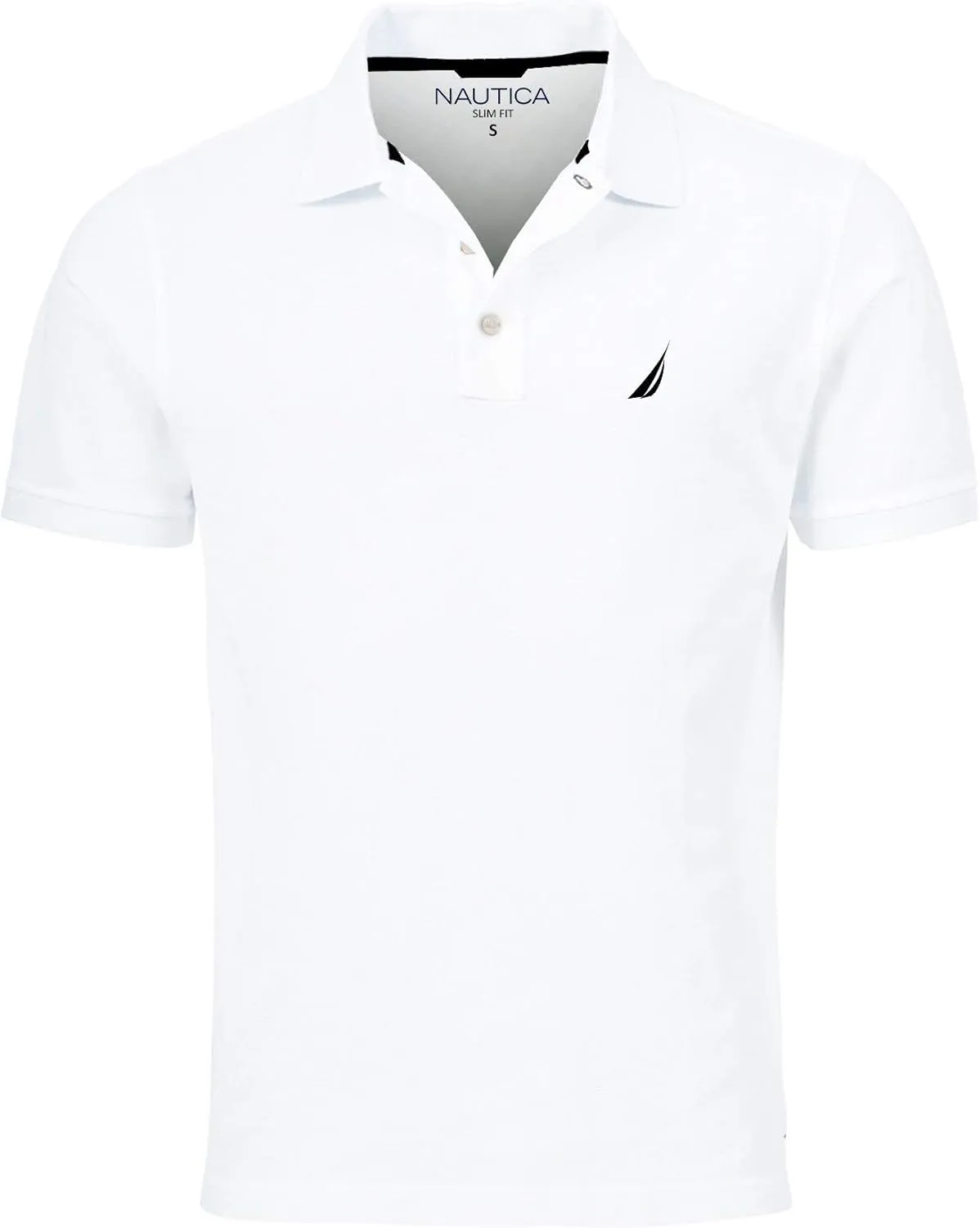 Nautica Men's Slim Fit Short Sleeve Solid Cotton Pique Polo Shirt