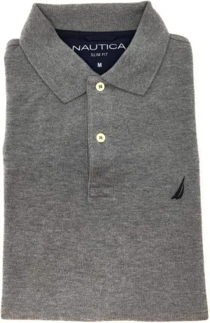 Nautica Men's Slim Fit Short Sleeve Solid Cotton Pique Polo Shirt