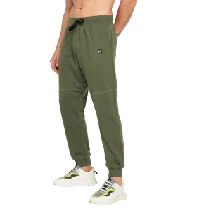 Olive Oversized Contrast Stitch Trackpants