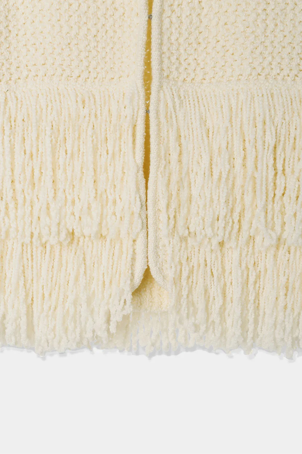 slab yarn fringe vest