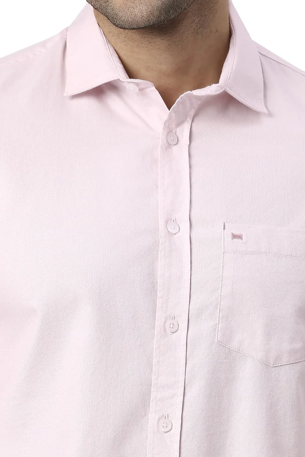 Slim Fit Cotton Dobby Halfsleeves Shirt