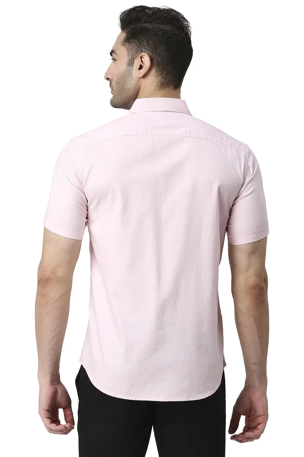 Slim Fit Cotton Dobby Halfsleeves Shirt