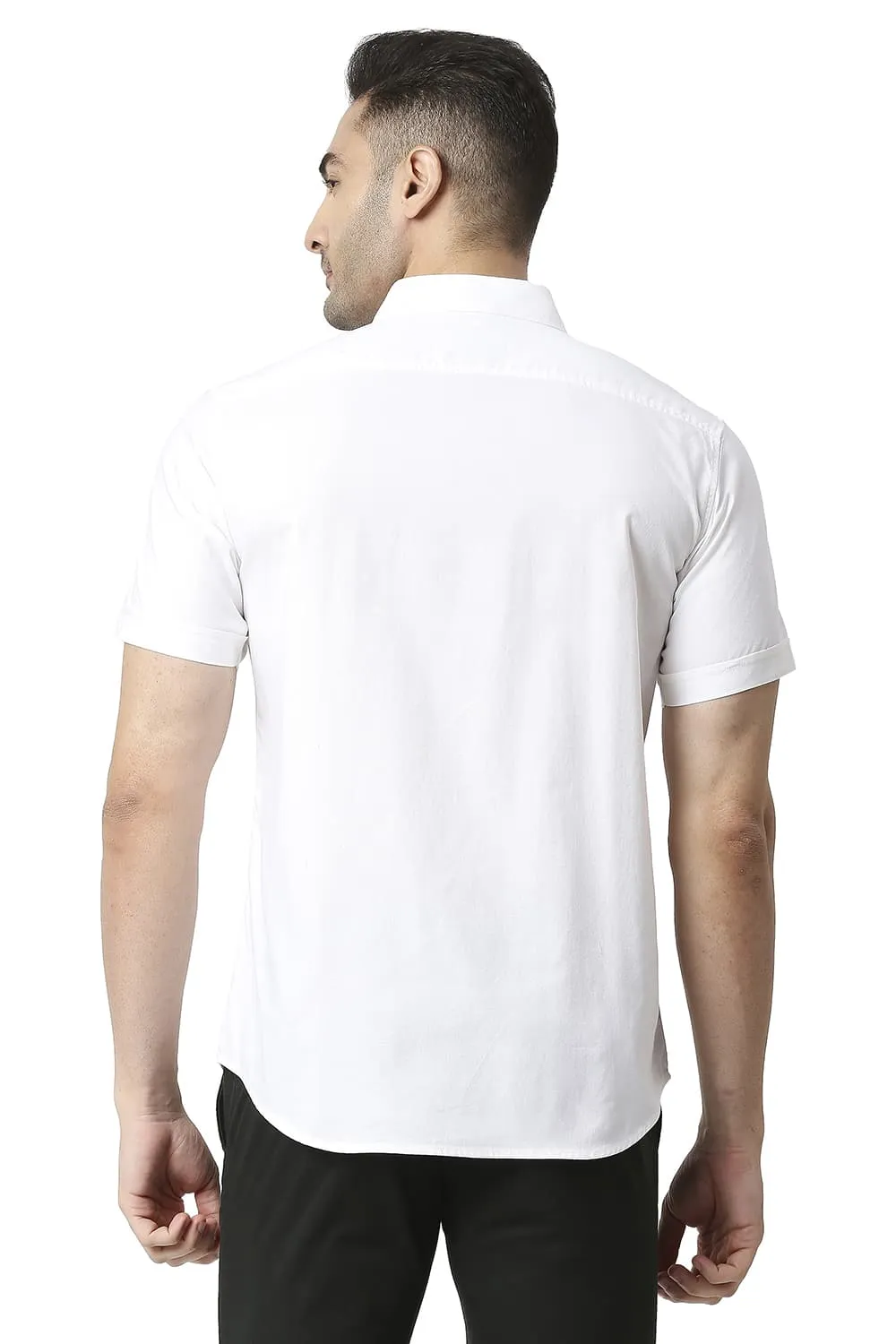 Slim Fit Cotton Dobby Halfsleeves Shirt