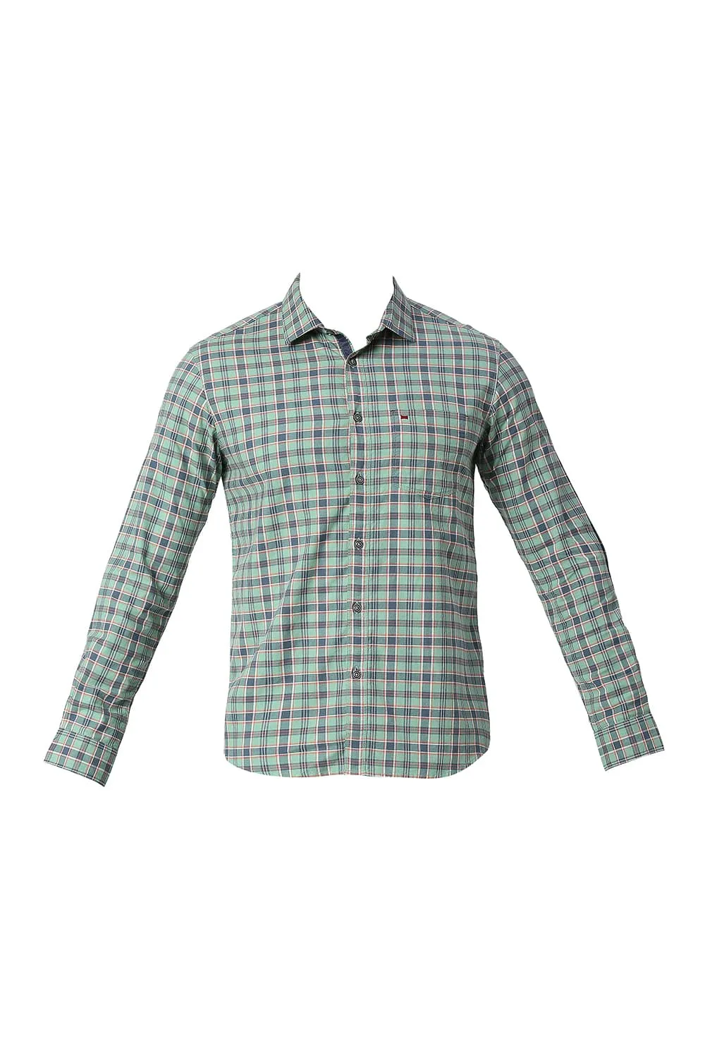 Slim Fit Cotton Oxford Checks Shirt