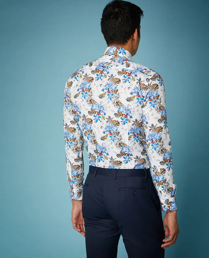 Slim Fit Printed Compact Cotton Shirt