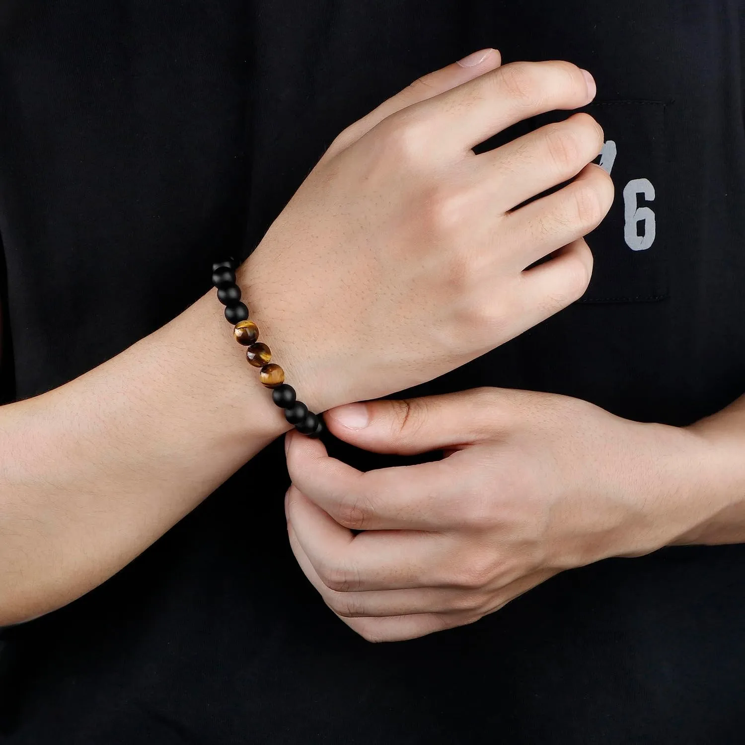 To Mens Gifts Bracelet for Dad Son My Man Boyfriend Husband Brother Grandson Grandpa Bonus Dad Nephew Uncle Birthday Father's Day Anniversary Graduation Christmas Gifts for Him Tiger Eye Mens Bracelet