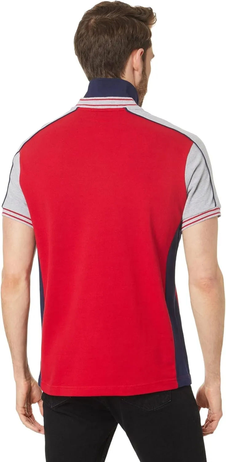 U.S. Polo Assn. Men's Slim Fit Short Sleeve Double Collar Pique Knit Polo Shirt