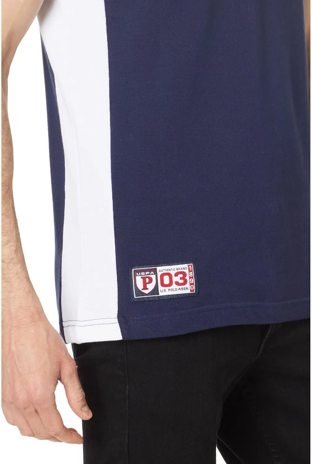 U.S. Polo Assn. Men's Slim Fit Short Sleeve Double Collar Pique Knit Polo Shirt