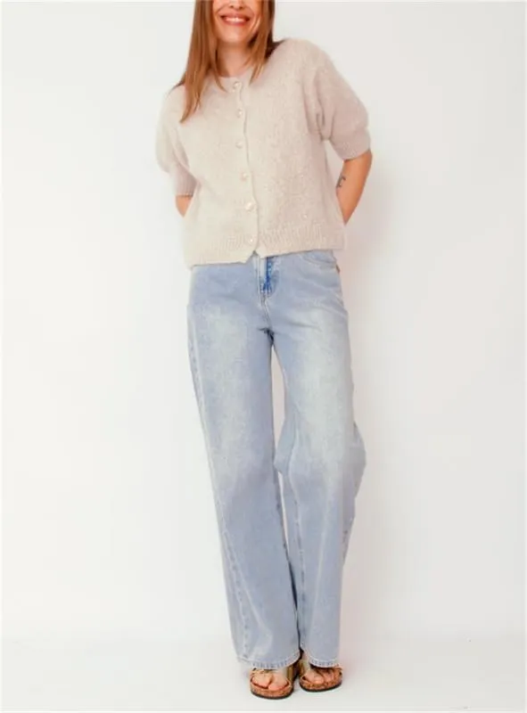 Women Knitted Crop Cardigan Shirt Short Sleeve Button Down Ribbed Knit Crop Top Y2k Girls Outwear Top Tee Shirt
