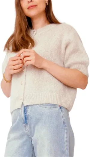 Women Knitted Crop Cardigan Shirt Short Sleeve Button Down Ribbed Knit Crop Top Y2k Girls Outwear Top Tee Shirt