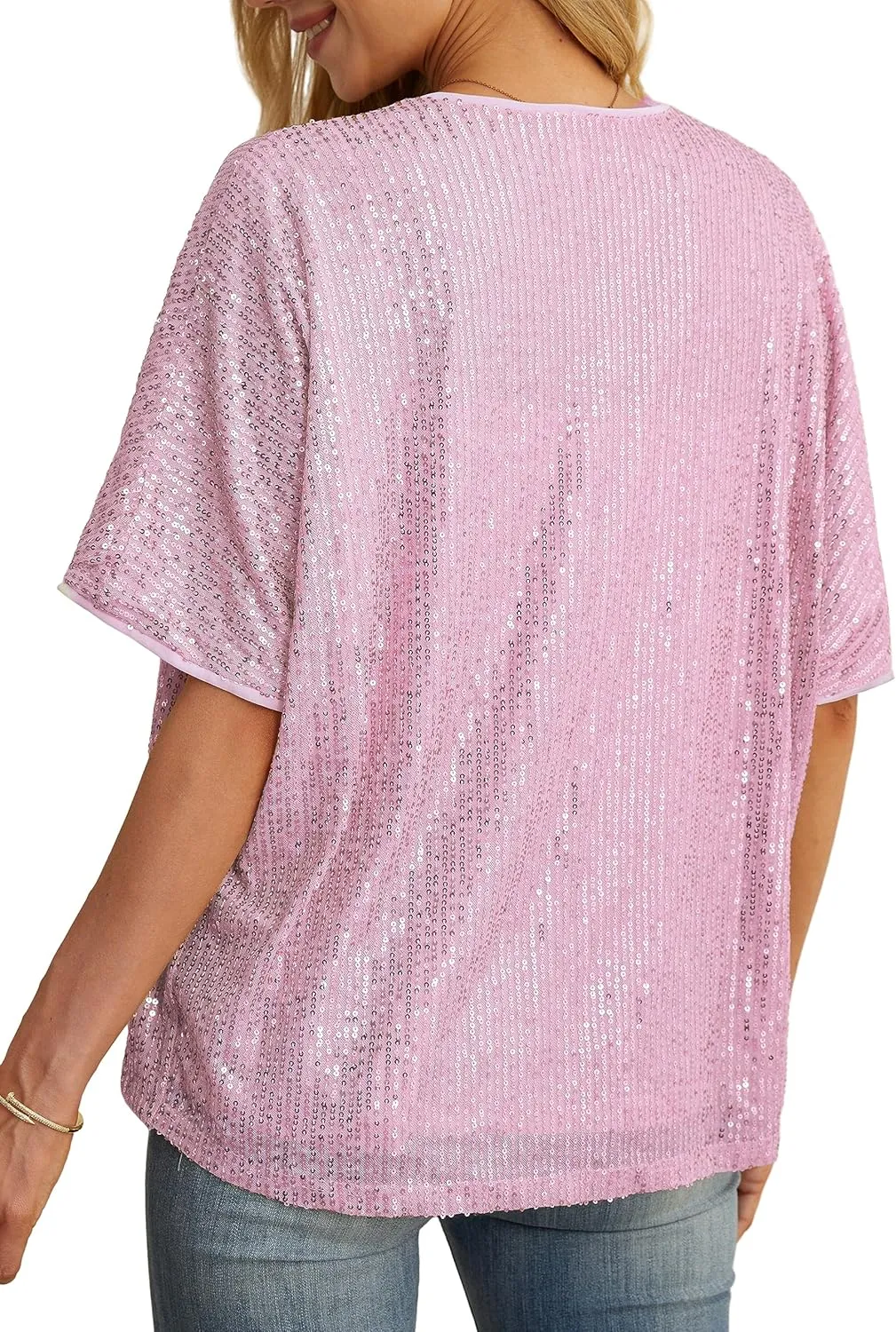 Women's Sequin Sparkle Lightweight Cardigan Casual Party Clubwear Cover Up Glitter Sequin Cardigan